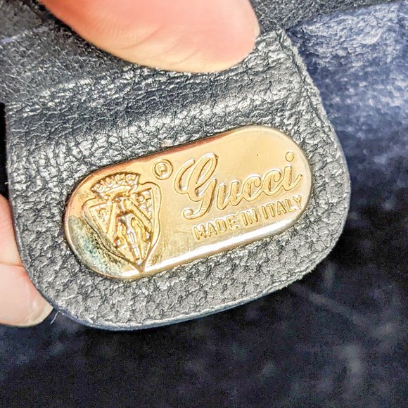 Vintage Gucci Logo Crossbody Bag Blue Small - Picture 9 of 16